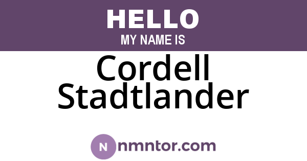 Cordell Stadtlander