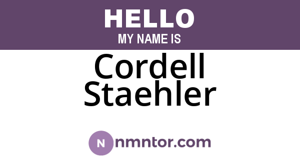 Cordell Staehler