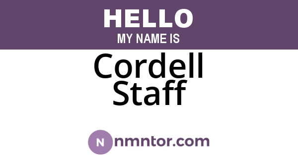 Cordell Staff
