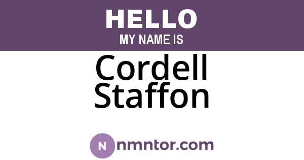 Cordell Staffon