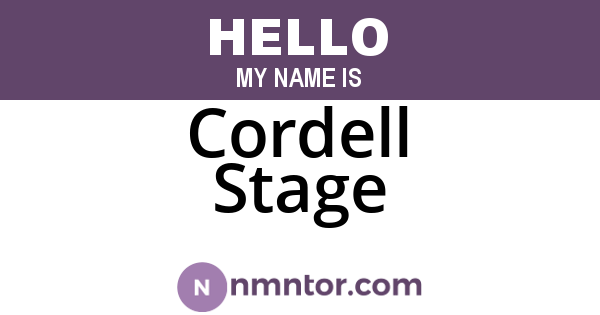 Cordell Stage