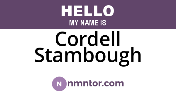 Cordell Stambough
