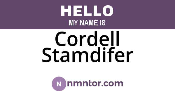 Cordell Stamdifer