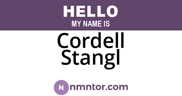 Cordell Stangl