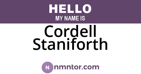 Cordell Staniforth