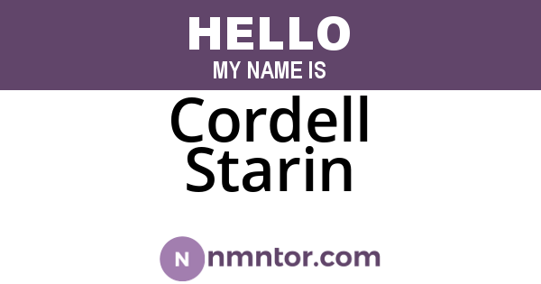 Cordell Starin