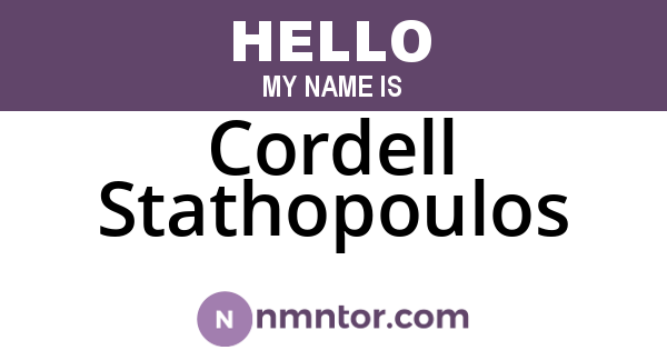 Cordell Stathopoulos