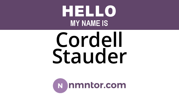 Cordell Stauder