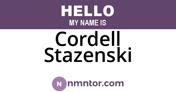 Cordell Stazenski