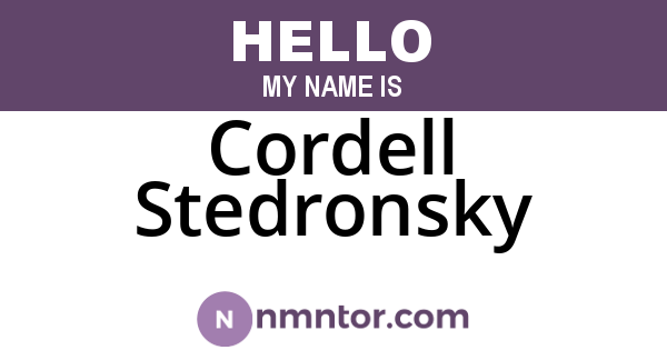 Cordell Stedronsky