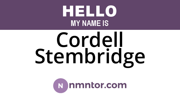 Cordell Stembridge