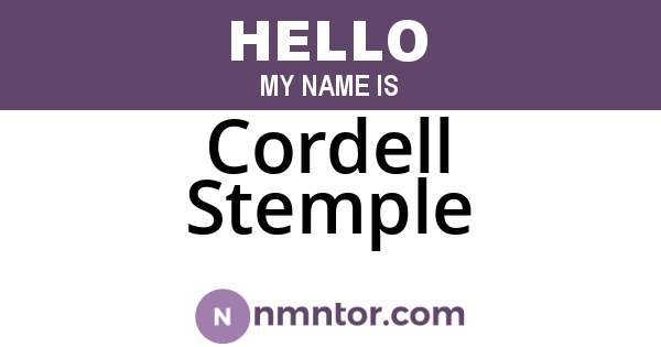 Cordell Stemple
