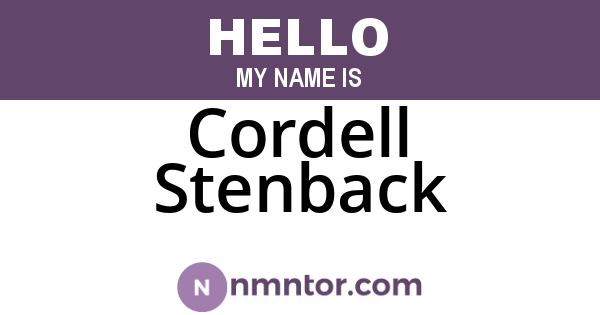 Cordell Stenback
