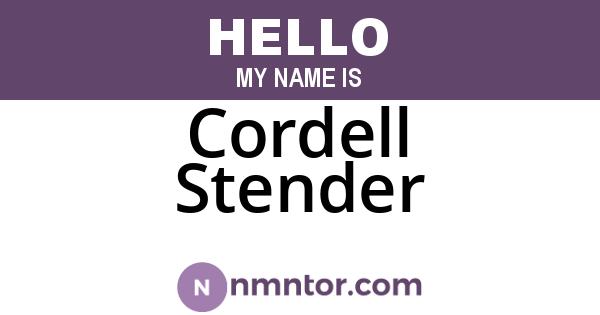 Cordell Stender