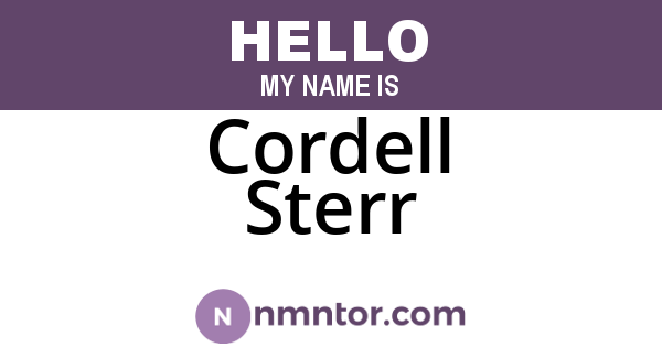 Cordell Sterr