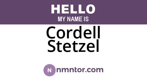 Cordell Stetzel