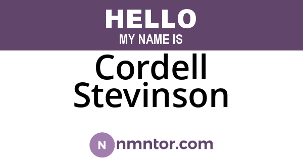 Cordell Stevinson