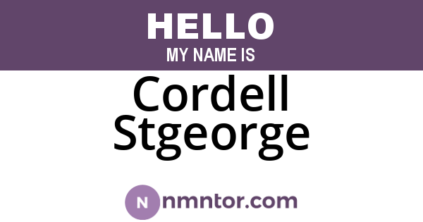 Cordell Stgeorge