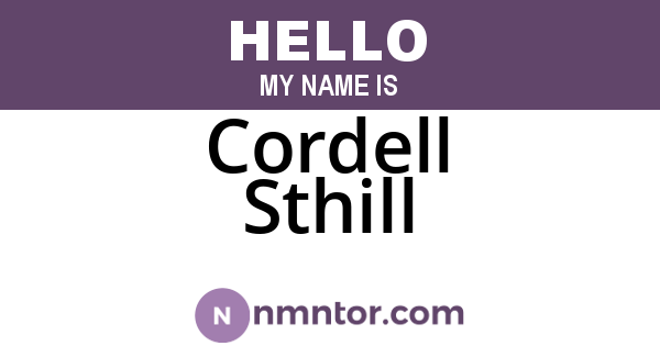 Cordell Sthill