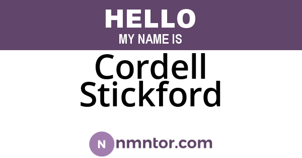 Cordell Stickford
