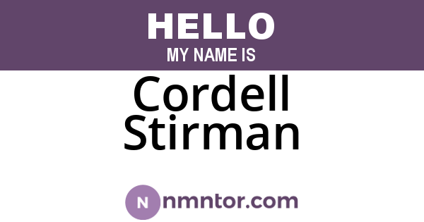Cordell Stirman