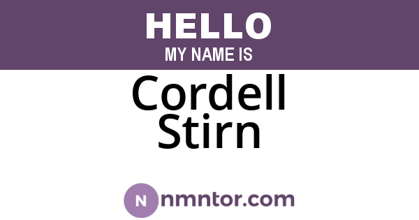 Cordell Stirn