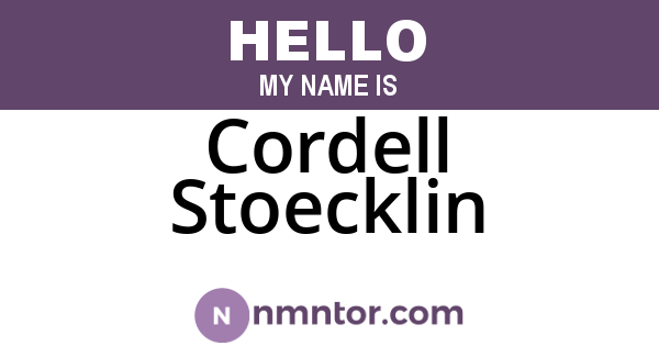 Cordell Stoecklin