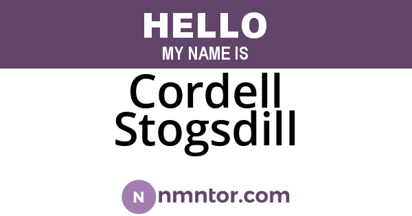 Cordell Stogsdill
