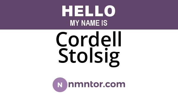 Cordell Stolsig