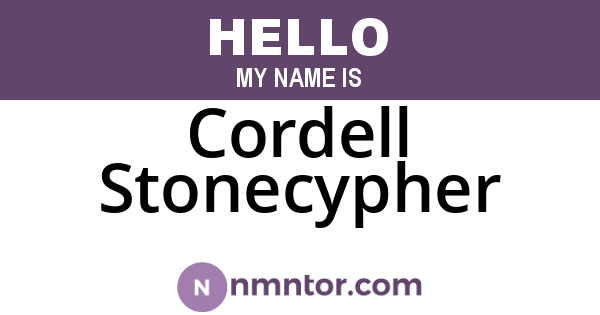 Cordell Stonecypher