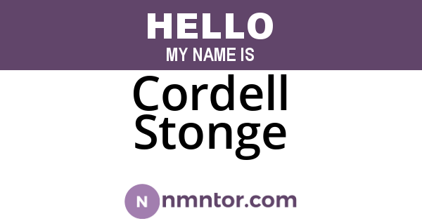 Cordell Stonge