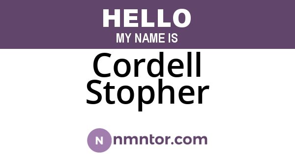 Cordell Stopher