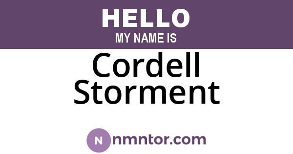 Cordell Storment