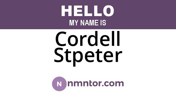 Cordell Stpeter