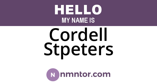 Cordell Stpeters