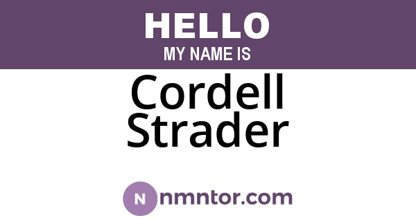 Cordell Strader