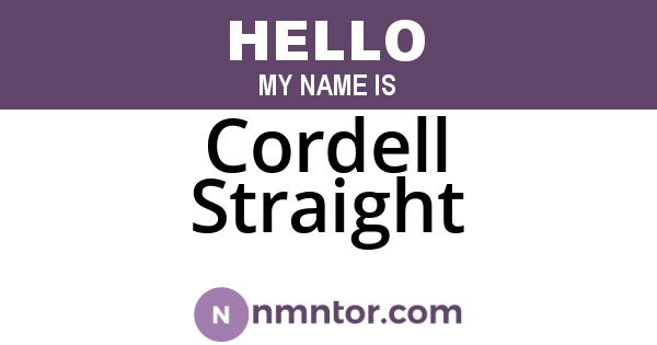 Cordell Straight