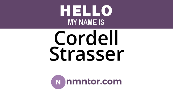 Cordell Strasser