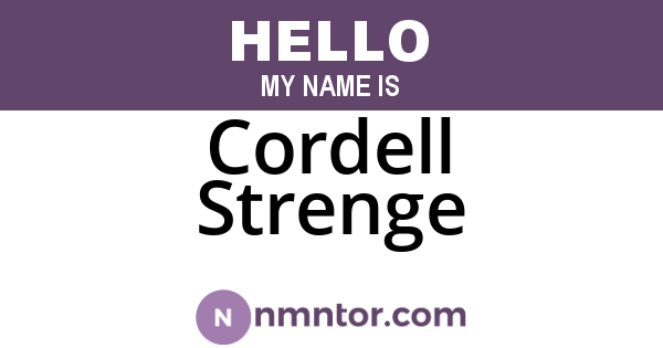 Cordell Strenge