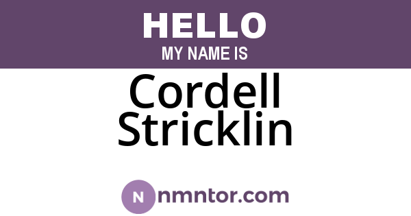 Cordell Stricklin