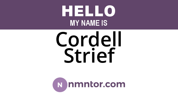 Cordell Strief