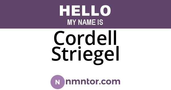 Cordell Striegel