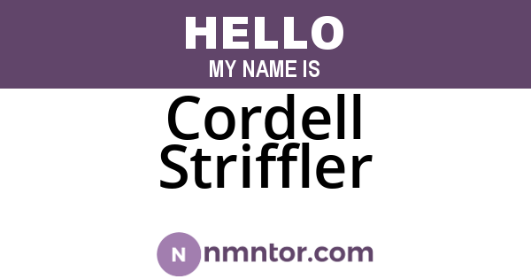 Cordell Striffler