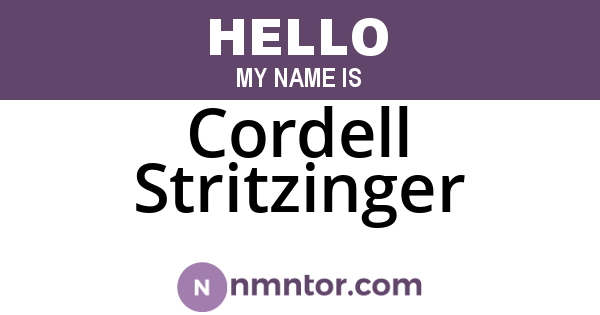 Cordell Stritzinger