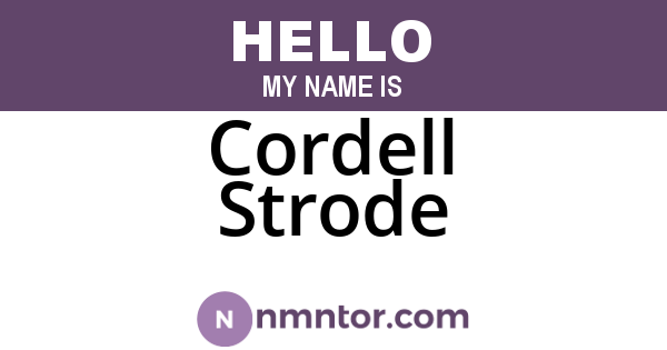 Cordell Strode