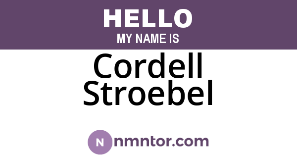 Cordell Stroebel