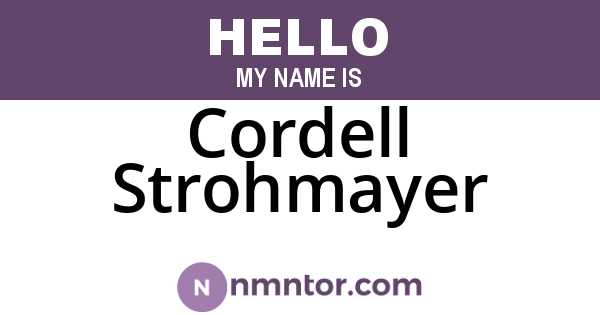 Cordell Strohmayer