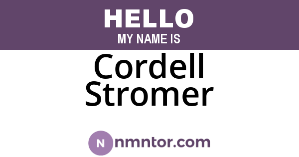 Cordell Stromer