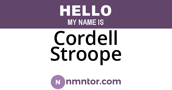 Cordell Stroope