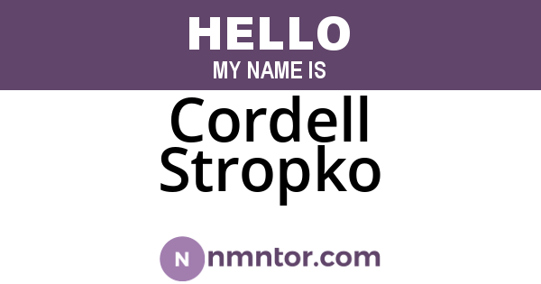 Cordell Stropko